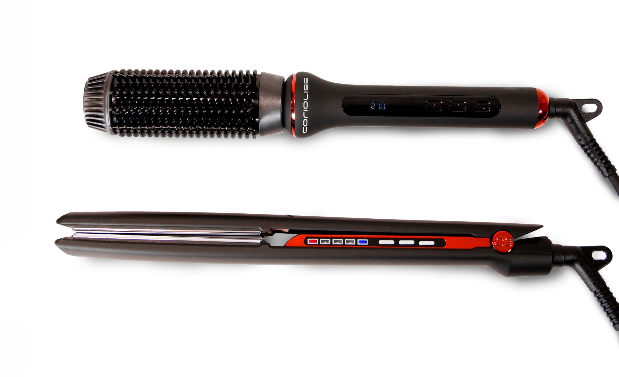KIT PLANCHA C3 + CEPILLO HOT BRUSH BLACK RED